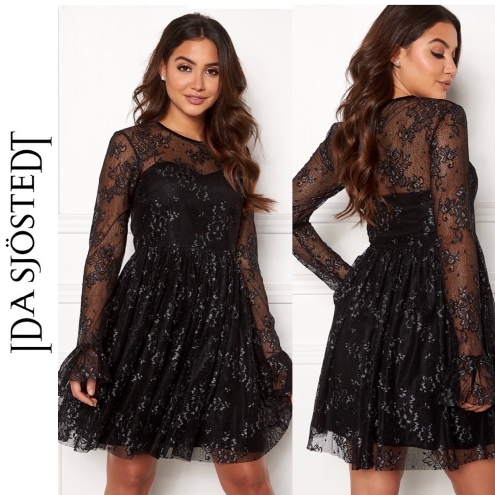 Ida Sjostedt Tilly Fairy Party Dress Black Lace Dark Romantic Fairycore